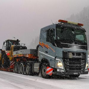 Baggertransport Winter